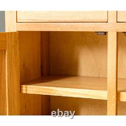 London Oak Large Sideboard Cabinet Light 3 Door Solid Wooden Storage Cupboards