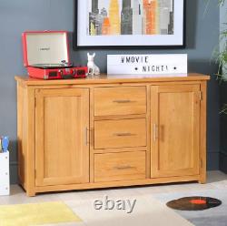 London Solid Oak Large Sideboard 3 Drawer 2 Door Wide Dining Storage UK19