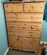 Lovely Large Pine Chest Of Drawers 5+2