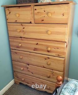 Lovely Large Pine Chest Of Drawers 5+2