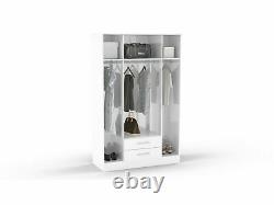 Lynx All White Gloss Bedroom Furniture Wardrobe Chest by Birlea Large Sizes