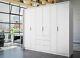 MATEO hinged large spacious modern 6 door wardrobe 255cm white matt