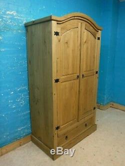 MEXICAN CORONA LARGE SOLID WOOD 2DOOR 1DRAWER WARDROBE H190 W102cm- more listed