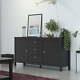 Madrid Large Wide Sideboard Buffet Unit 2 Doors + 3 Drawers in Matt Black