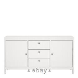 Madrid Large Wide Sideboard Buffet Unit 2 Doors + 3 Drawers in White