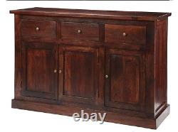 Maharani Mango Dark Wood Large Sideboard 3 Drawer 3 Door Dining Room Furniture