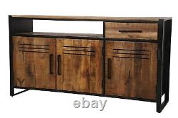 Mango Wooden Large Sideboard with 3 Doors and 1 Drawer with enough Storage Space