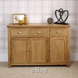 Manor Oak Large 3 Drawer 3 Door Sideboard- Living Room Furniture KT26