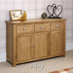 Manor Oak Large 3 Drawer 3 Door Sideboard- Living Room Furniture KT26