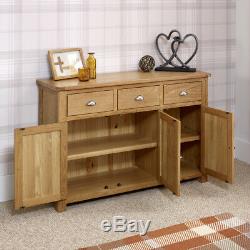 Manor Oak Large 3 Drawer 3 Door Sideboard- Living Room Furniture KT26