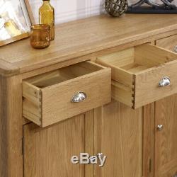 Manor Oak Large 3 Drawer 3 Door Sideboard- Living Room Furniture KT26