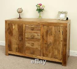 Mantis Light Natural Solid Mango Large 2 Door 4 Drawer Sideboard by Mercers