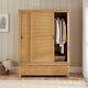 Marbury Oak Large Double Wardrobe with 2 Sliding Doors & 3 Drawers