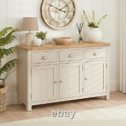 Marbury Putty Grey Large 3 Drawer 3 Door Sideboard -SLIGHT SECONDS-PUT26-F195