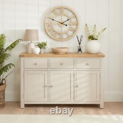 Marbury Putty Grey Large 3 Drawer 3 Door Sideboard -SLIGHT SECONDS-PUT26-F195