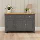 Marbury Slate Grey Painted Large 3 Drawer 3 Door Sideboard