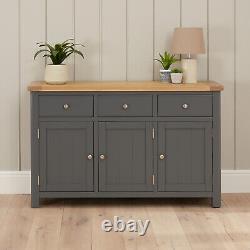 Marbury Slate Grey Painted Large 3 Drawer 3 Door Sideboard