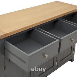 Marbury Slate Grey Painted Large 3 Drawer 3 Door Sideboard