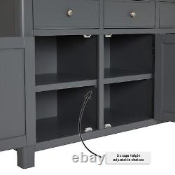 Marbury Slate Grey Painted Large 3 Drawer 3 Door Sideboard