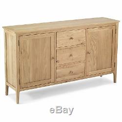 Meadow solid oak furniture large two door three drawer sideboard