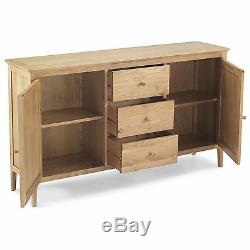 Meadow solid oak furniture large two door three drawer sideboard