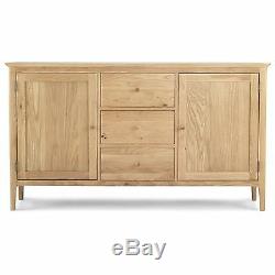 Meadow solid oak furniture large two door three drawer sideboard