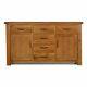 Melrose solid oak furniture extra large six drawer two door sideboard