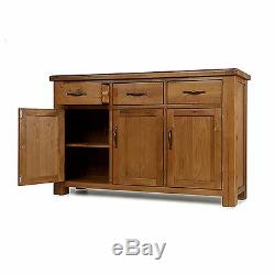 Melrose solid oak furniture large three door three drawer sideboard