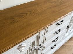 Mid Century Large Younger Solid Oak Green Sideboard Kitchen Dresser Showhome