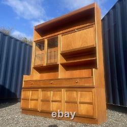 Mid Century Teak Nathan Wall Unit, Large Vintage Dresser With Cupboard & Drawers