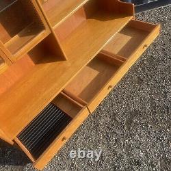 Mid Century Teak Nathan Wall Unit, Large Vintage Dresser With Cupboard & Drawers