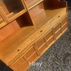 Mid Century Teak Nathan Wall Unit, Large Vintage Dresser With Cupboard & Drawers