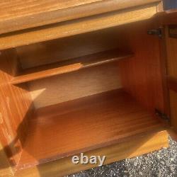 Mid Century Teak Nathan Wall Unit, Large Vintage Dresser With Cupboard & Drawers