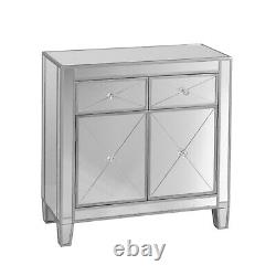 Mirage Mirrored Cabinet Sideboard 2 Drawers 2 Doors Storage Large Mirror Cabinet