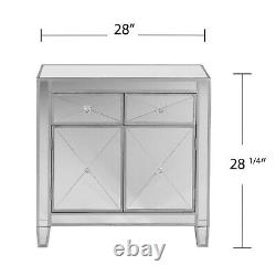 Mirage Mirrored Cabinet Sideboard 2 Drawers 2 Doors Storage Large Mirror Cabinet