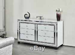 Mirror Furniture Door Drawer Sideboard Mirrored Chest Cabinet Storage Unit Nest