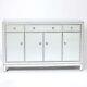 Mirrored Sideboard 3 Drawers 4 Doors Storage Large Mirror Cabinet Home Decor