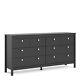 Modern Double Dresser Cabinet (4+4) Drawers Large Bedroom Storage Unit