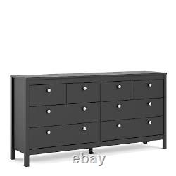 Modern Double Dresser Cabinet (4+4) Drawers Large Bedroom Storage Unit