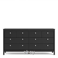 Modern Double Dresser Cabinet (4+4) Drawers Large Bedroom Storage Unit