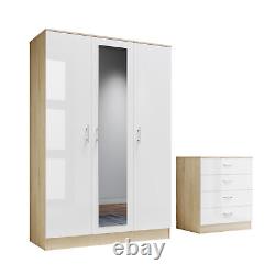 Modern High Gloss Bedroom Furniture Set Wardrobe Chest Of Drawer Bedside Cabinet