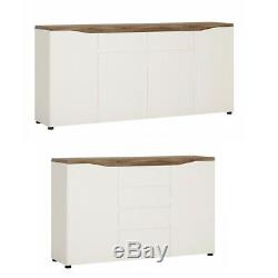 Modern High Gloss White Sideboard Cabinet Drawers Doors Cupboard Storage Unit