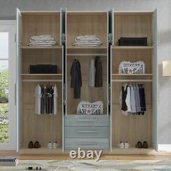 Modern LARGE 6 door top box in HIGH GLOSS GREY, fitment mirrored wardrobe