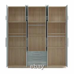 Modern LARGE 6 door top box in HIGH GLOSS GREY, fitment mirrored wardrobe