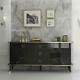 Modern Large Sideboard Finished in Black Gloss/Gold