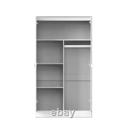 Modern White 3 Piece Bedroom Set Large 2 Door Wardrobe Set Chest Drawers Bedside