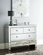 NICHES Silver Chest of Drawers 4 Large Bedside Table Bedroom Mirror Glass Modern