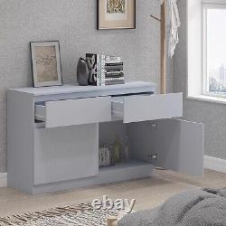 Narvik Modern 120cm Large 2 Door 2 Drawer Sideboard Matt Grey graded