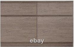 Narvik Modern 120cm Large 2 Door 2 Drawer Sideboard Rustic Oak