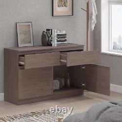 Narvik Modern 120cm Large 2 Door 2 Drawer Sideboard Rustic Oak